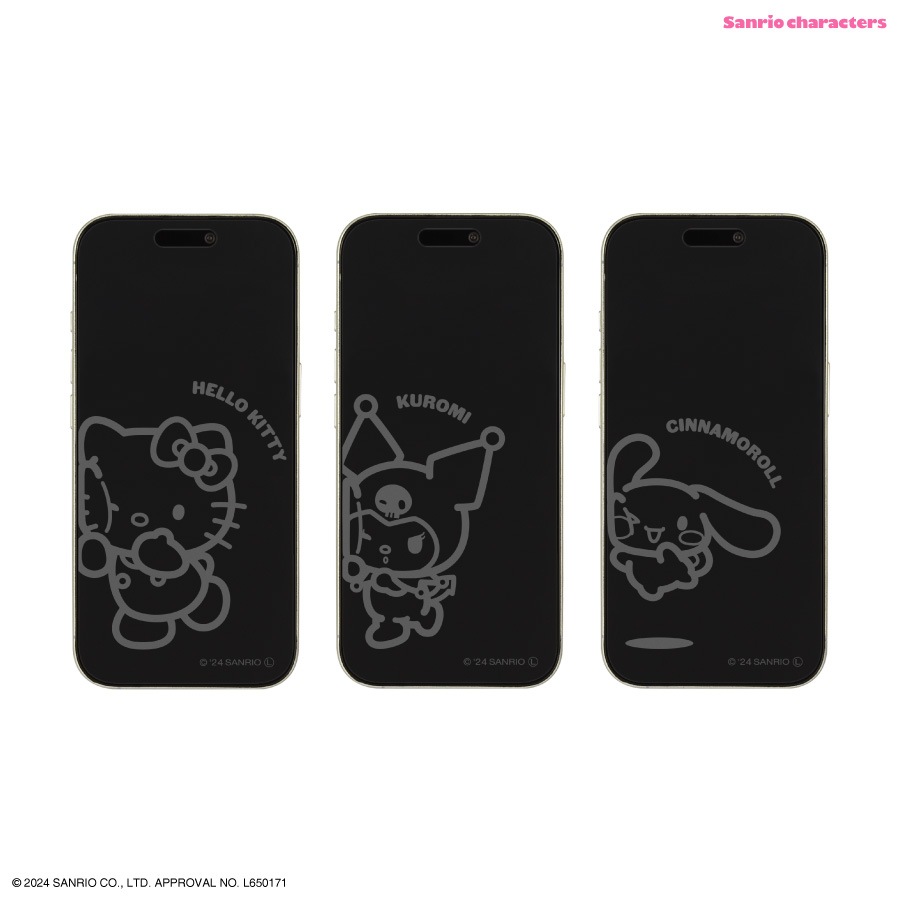 アニメキャラクター フィルム サンリオキャラクターズ iPhone 16 Pro 対応 ガラススクリーン