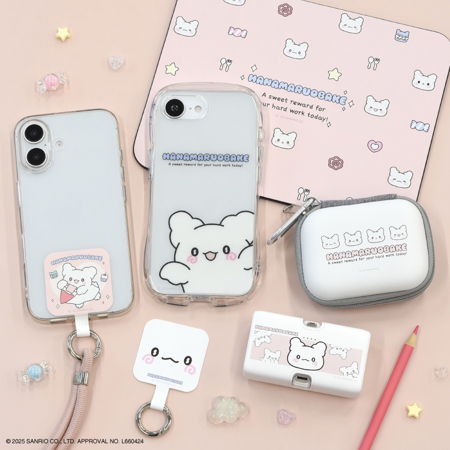 はなまるおばけ パステルスイーツポップデザイン Lightning / Type-C コネクタ付き リチウムイオン充電器 4000mAh