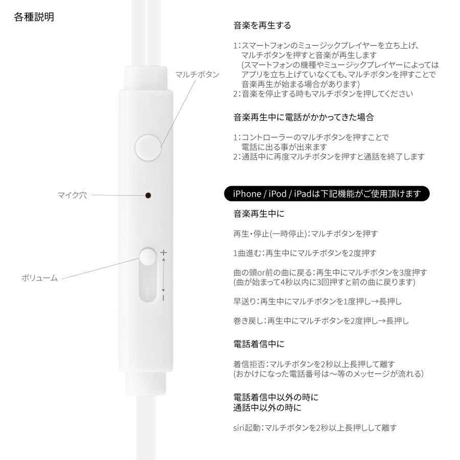 ミッフィー リモコンマイク付き USB Type-C ステレオイヤホン