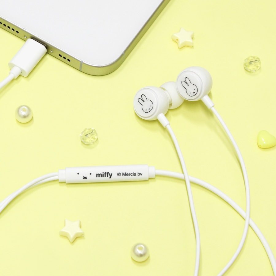 ミッフィー リモコンマイク付き USB Type-C ステレオイヤホン