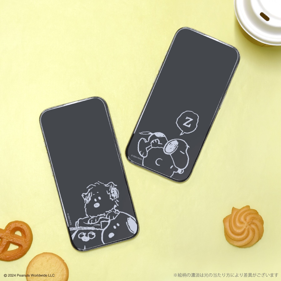 ピーナッツ スヌーピー iPhone 16 Pro 対応 ガラススクリーンプロテクター