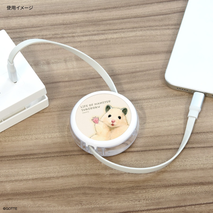 助六の日常 PD60W 対応 USB2.0 リール式 Type-C ケーブル