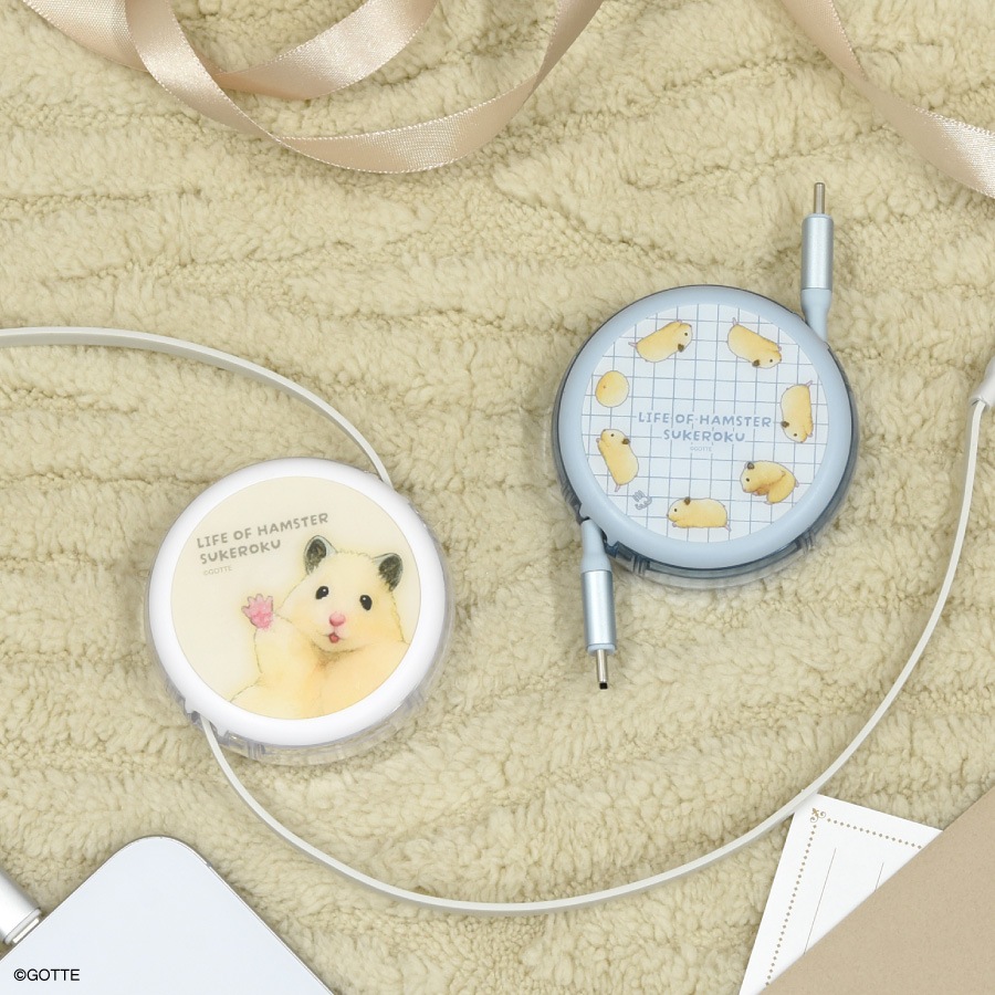 助六の日常 PD60W 対応 USB2.0 リール式 Type-C ケーブル