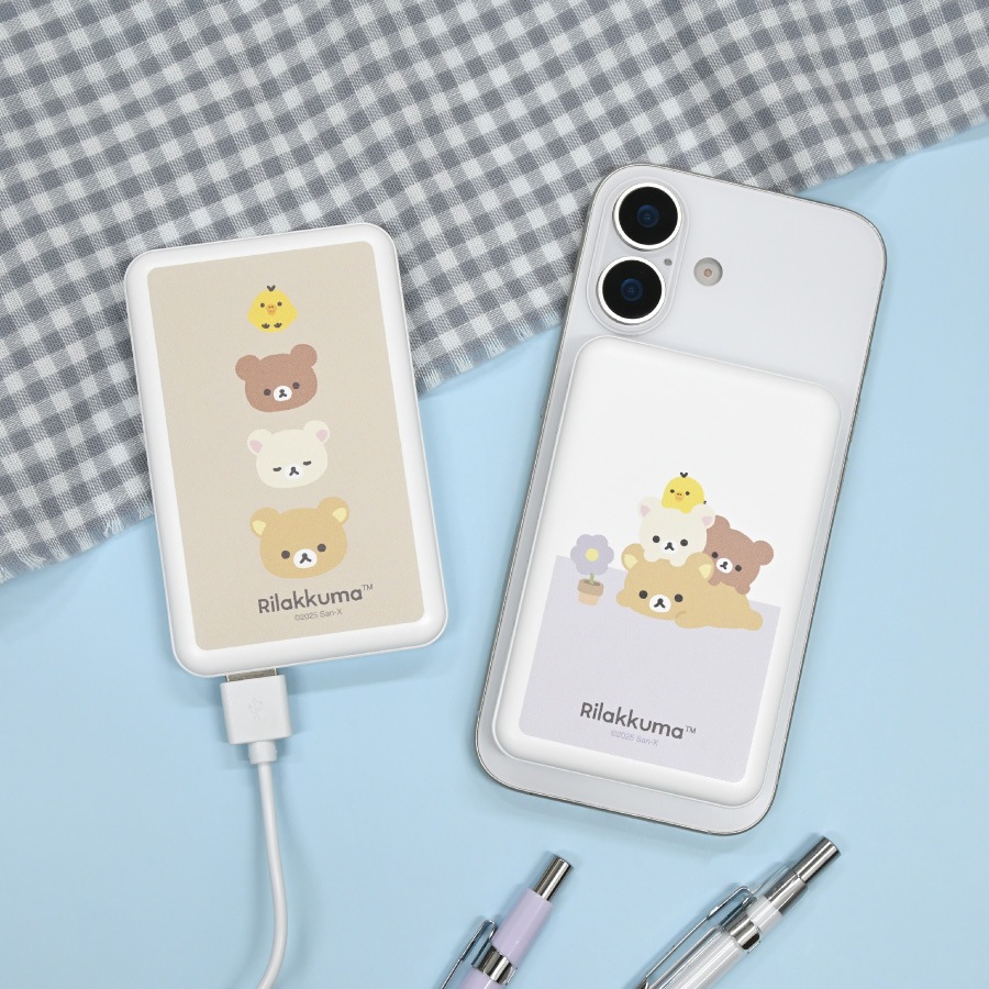リラックマ MagSafe 対応 ワイヤレスリチウム充電器 5000mAh