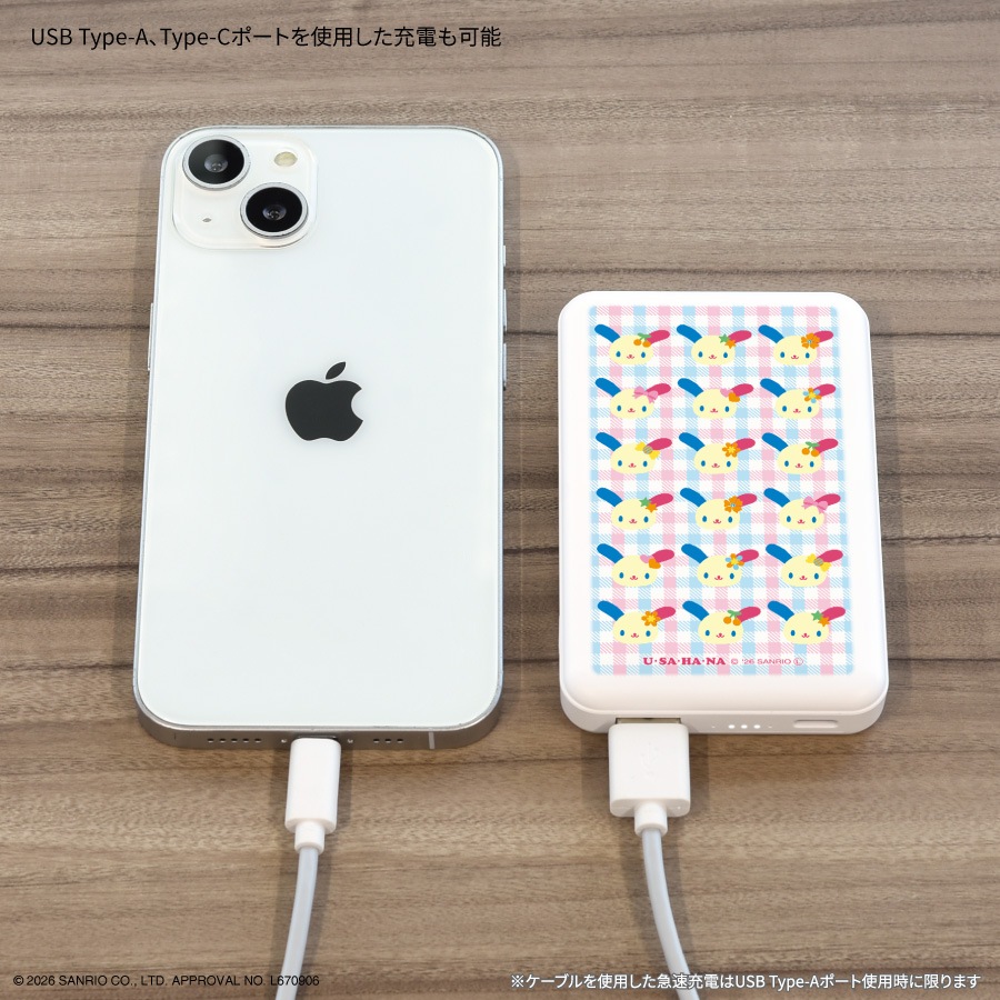 サンリオキャラクターズ MagSafe対応 ワイヤレスリチウム充電器 5000mAh