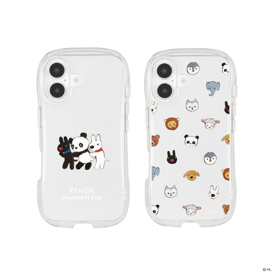 リサとガスパール iPhone16 対応 クリスタルクリアケース