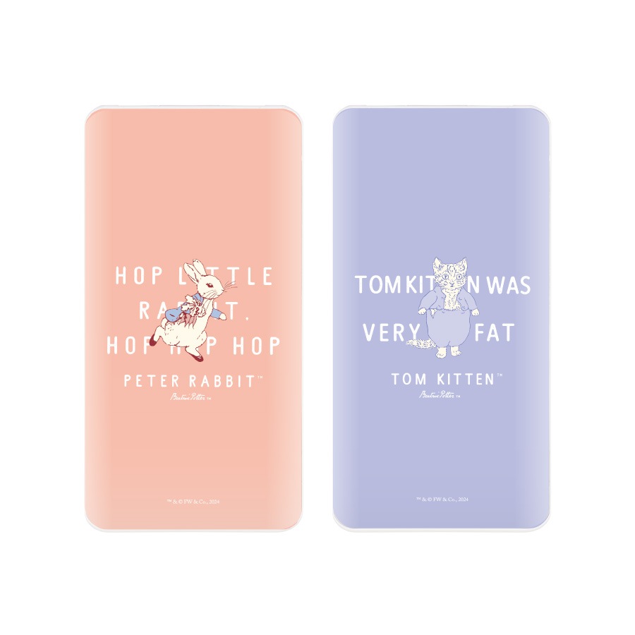 ピーターラビット(TM) USB / USB Type-C 4000mAh リチウムイオンポリマー充電器 2.1A