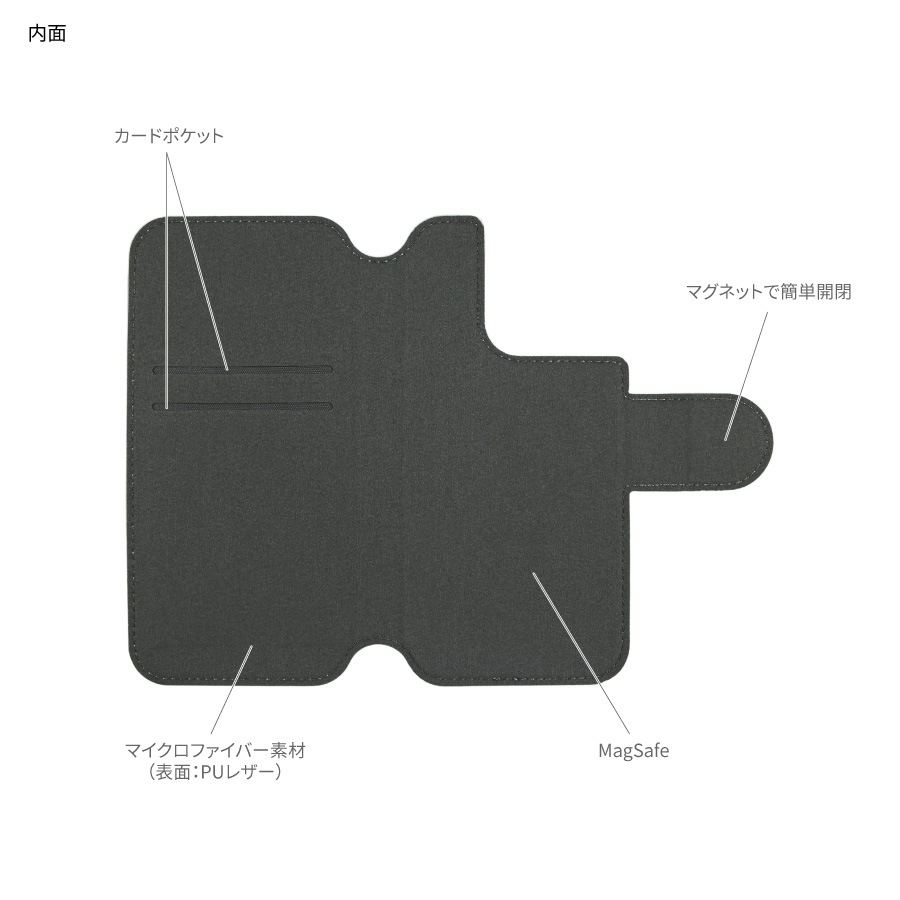 サンリオキャラクターズ iPhone専用 MagSafe 対応 手帳型 スマートフォンカバー