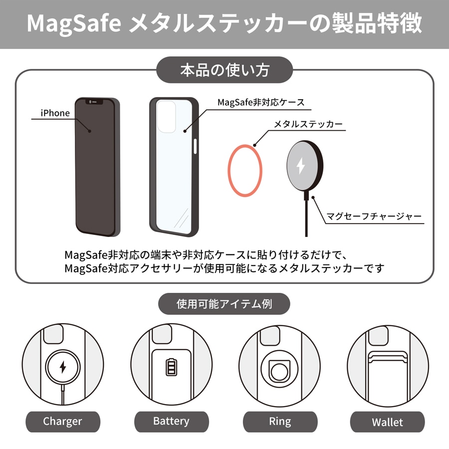 ピーナッツ スヌーピー MagSafe 対応 メタルステッカー