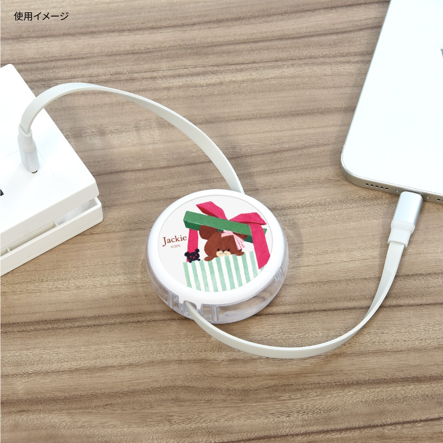 くまのがっこう PD60W 対応 USB2.0 リール式 Type-C ケーブル