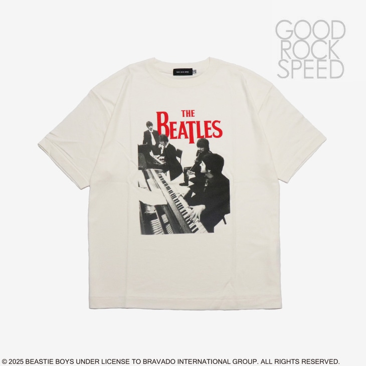 別注GOOD ROCK SPEED BEATLES フロッキープリントTシャツ