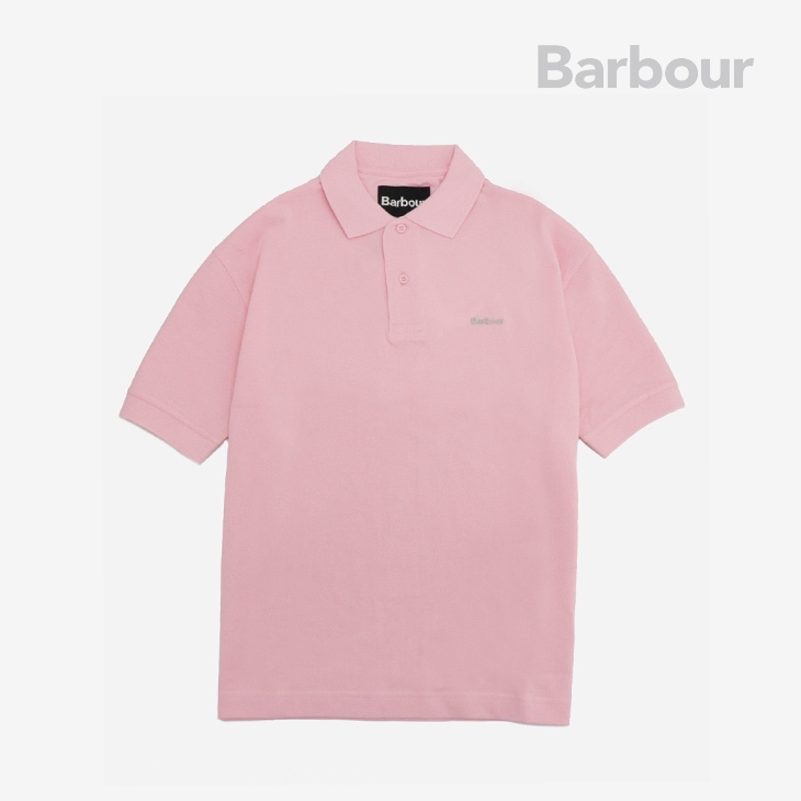 ・BARBOUR｜Hexham Over Size Fit Polo Shirt/ バブアー/ヘクサム オーバー サイズ フィット ポロシャツ ショートスリーブ/ライトピンク # BARBOUR｜Hexham Over Size Fit Polo Shirt/ バブアー/ヘクサム