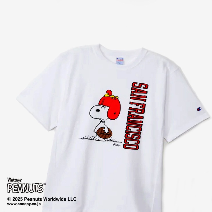 チャンピオン　リバースウィーブ　トリコ スヌーピー CHAMPION｜xPeanuts Reverse Weave SS T-Shirt Snoopy San