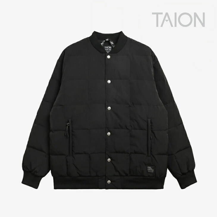 ・TAION｜Sports Classic Stadium Down Jumper/ タイオン/スポーツ クラシック スタジアム ダウン ジャンパー ジャケット/ブラック # TAION｜Sports Classic Stadium Down Jumper/ タイオン/スポーツ