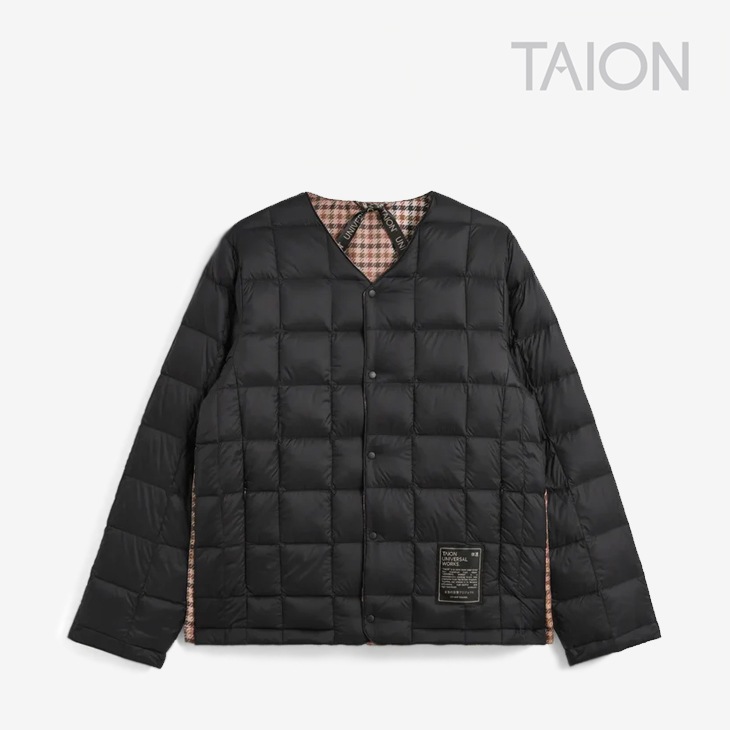 TAION｜xUniversal Works Rversible Down Jaket Gun Club Check