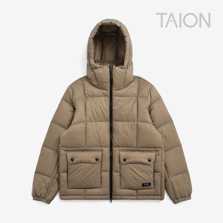 ・TAION｜Mountain Packable Volume Down Parka Ripstop/ タイオン/マウンテン パッカブル ボリューム ダウン パーカー リップストップ/カーキ # TAION｜Mountain Packable Volume Down Parka Ripstop/ タイオン