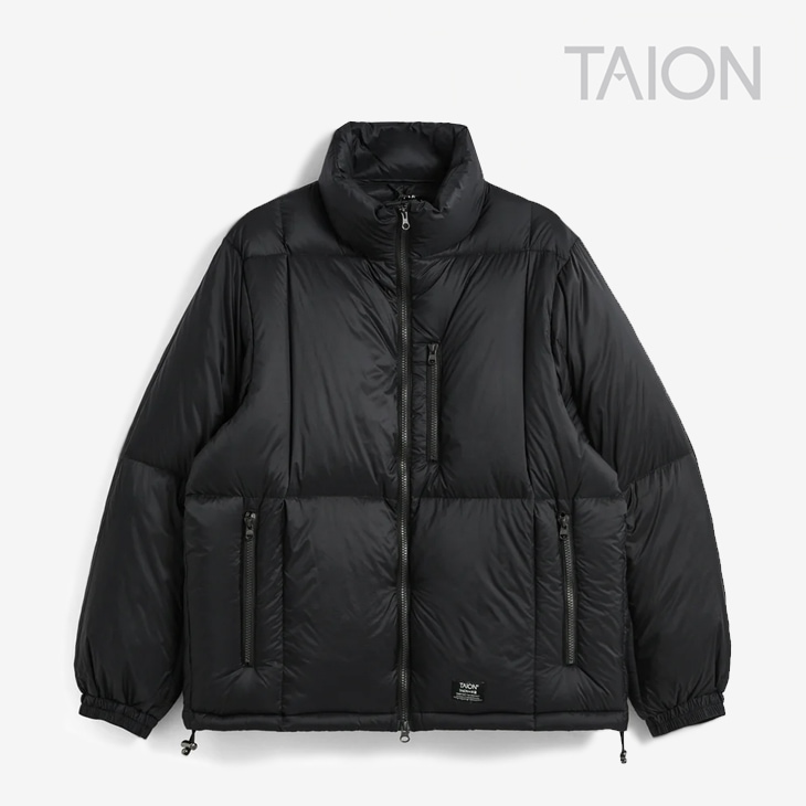 ・TAION｜Work W Zip Volume Down Jacket Cordura/ タイオン/ワーク ダブル ジップ ボリューム ダウン ジャケット コーヂュラ/ブラック # TAION｜Work W Zip Volume Down Jacket Cordura/ タイオン/ワーク