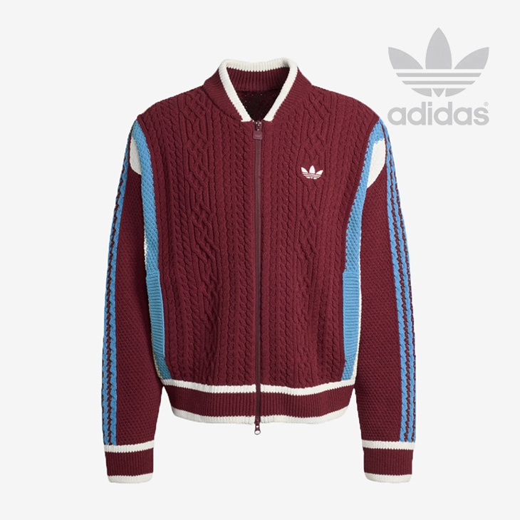 ・ADIDAS Originals｜Retro Wicons Remix Cardigan W-Zip Loose Fit/ アディダス/レトロ ウィコンズ リミックス カーディガン/ナイトインディゴｘオフホワイト # ADIDAS Originals｜Retro Wicons Cardigan Remix Cardigan W-Zip Loose