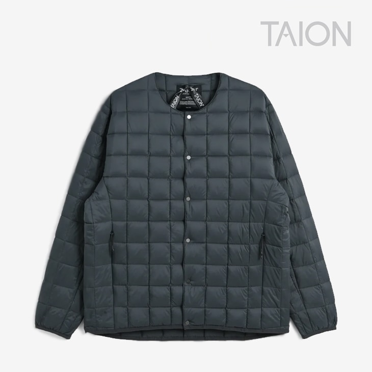 ・TAION｜900FP+ Mountain Active Crew Neck Inner Light Down Jacket/ タイオン/ハイスペック マウンテン アクティブ クルー ネック インナー ライト ダウン ジャケット/チャコール # TAION｜900FP+ Mountain Active Crew Neck Inner Light Down Jacket