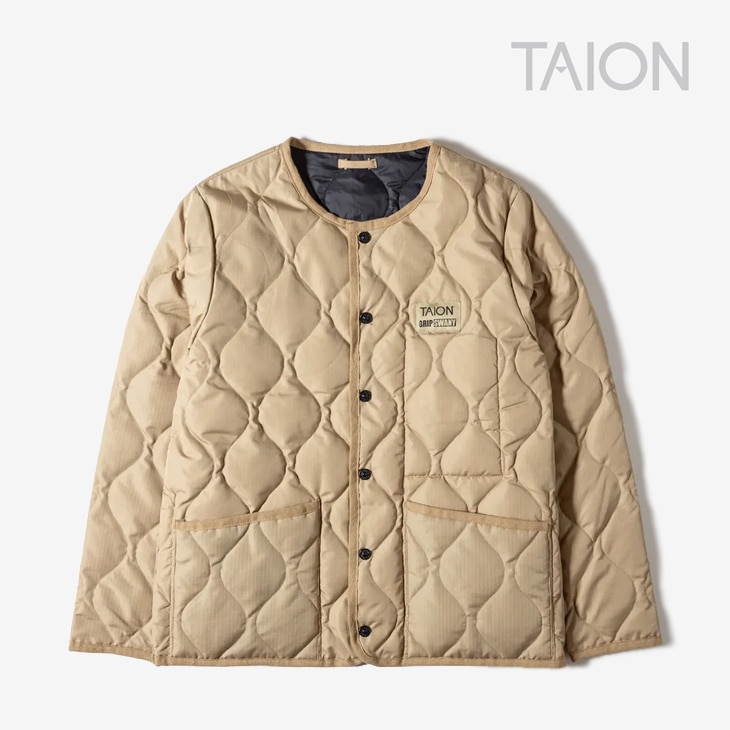・TAION｜ｘGripswany Millitary Reversible Down Jacket Ripstop/ タイオン/グリップスワニー リバーシブル ダウン ジャケット リップストップ/コヨーテ # TAION｜xGripswany Millitary Reversible Down Jacket Ripstop
