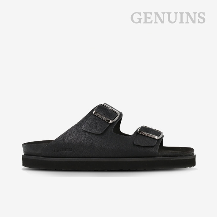GENUINS｜W Hawaii Double-Buckle Slide Vegan Leather/ ジェヌインズ