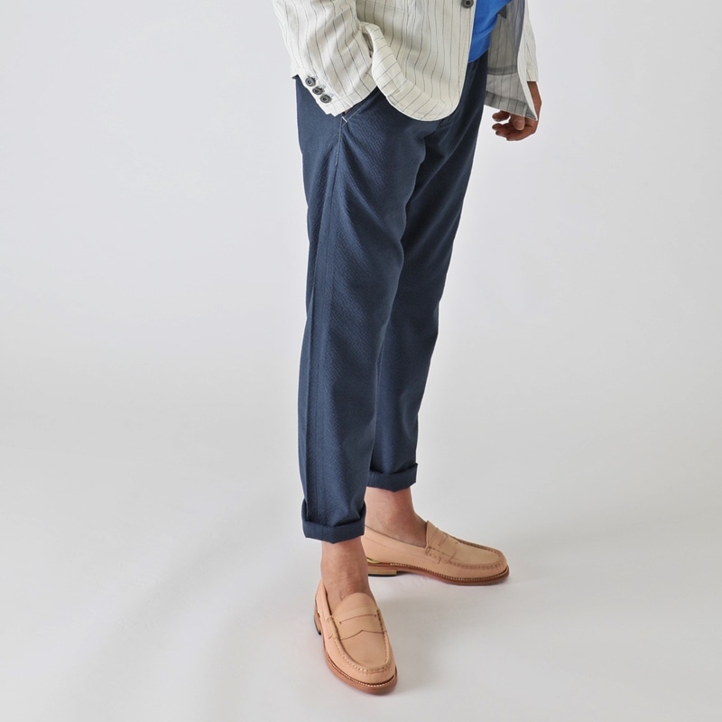 【一日履いても疲れない】ONO ウール混シアーサッカーパンツ