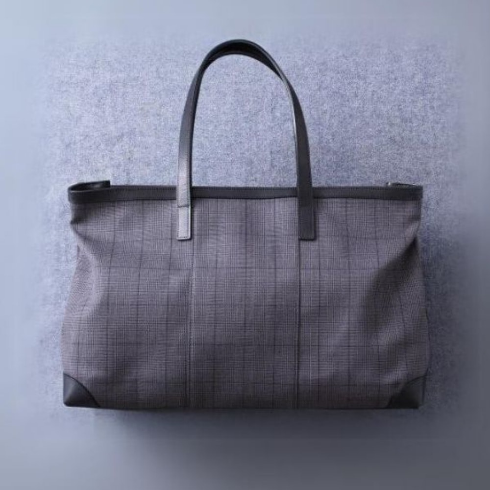 猪瀬　グレンチェックのトートバッグ【クラブハウスで映える、大人のゴルフトート】