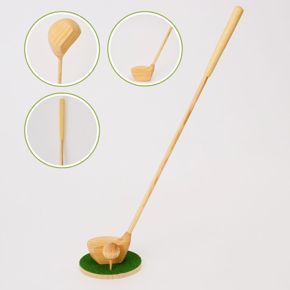 メモリアルゴルフクラブ【ゴルフ愛好家へ贈る、檜のゴルフクラブオブジェ】