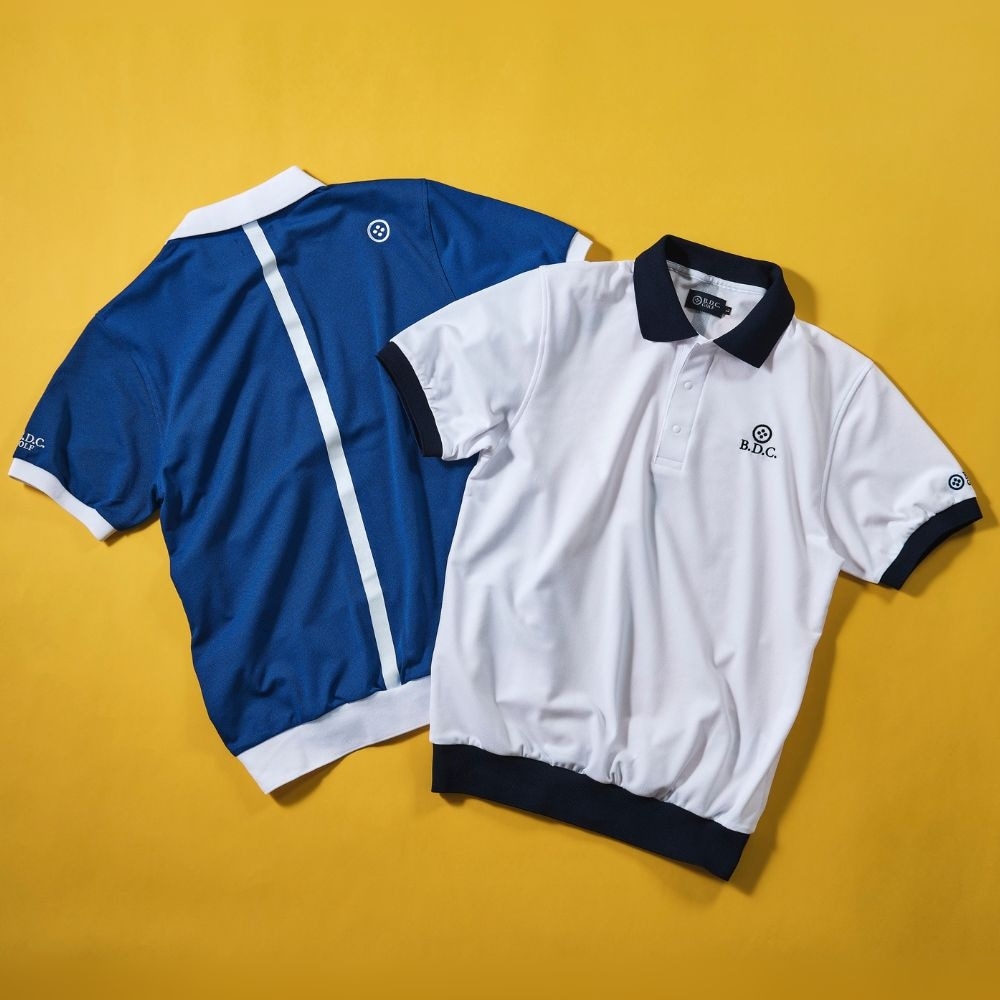 値下げしました。ホワイトポロシャツ 襟グレーアクセント 値下げしました］未使用 ホワイトポロシャツ 襟グレーアクセント