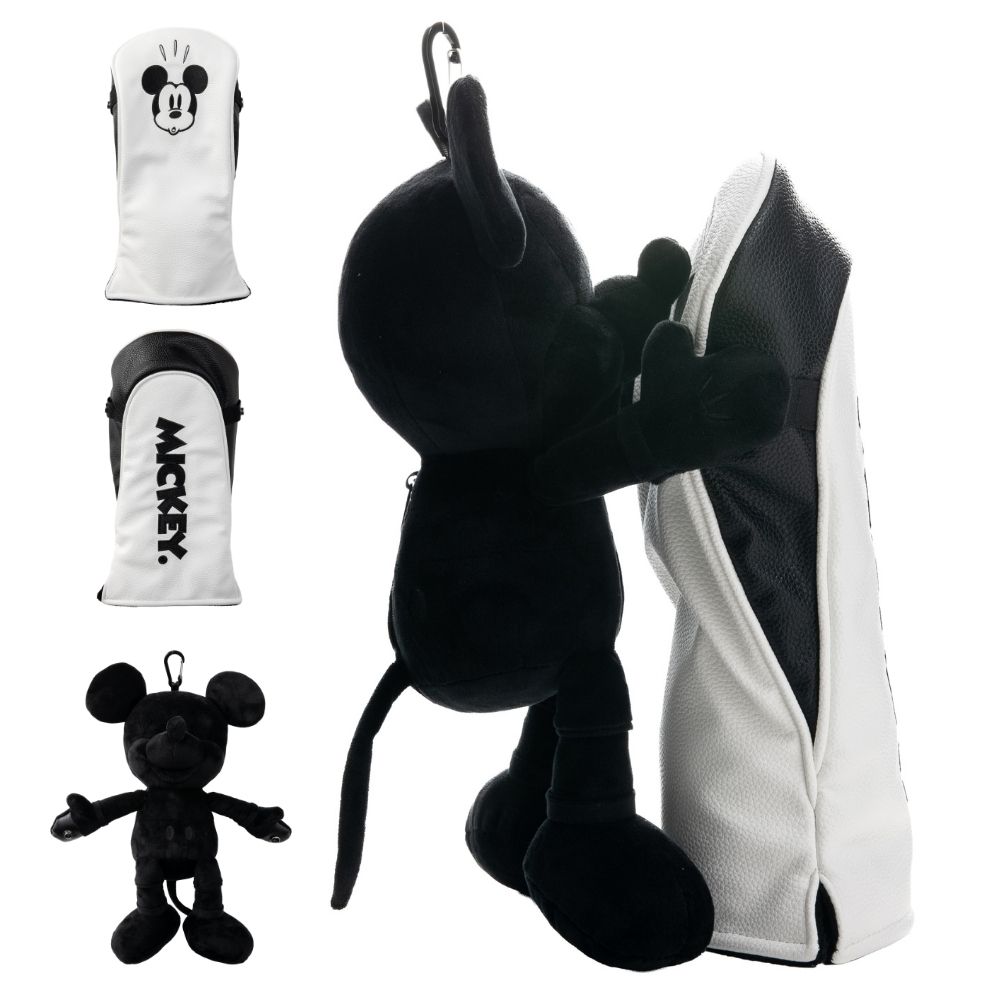 ディズニー] ミッキーマウス ぬいぐるみポーチ付き3WAYヘッドカバー