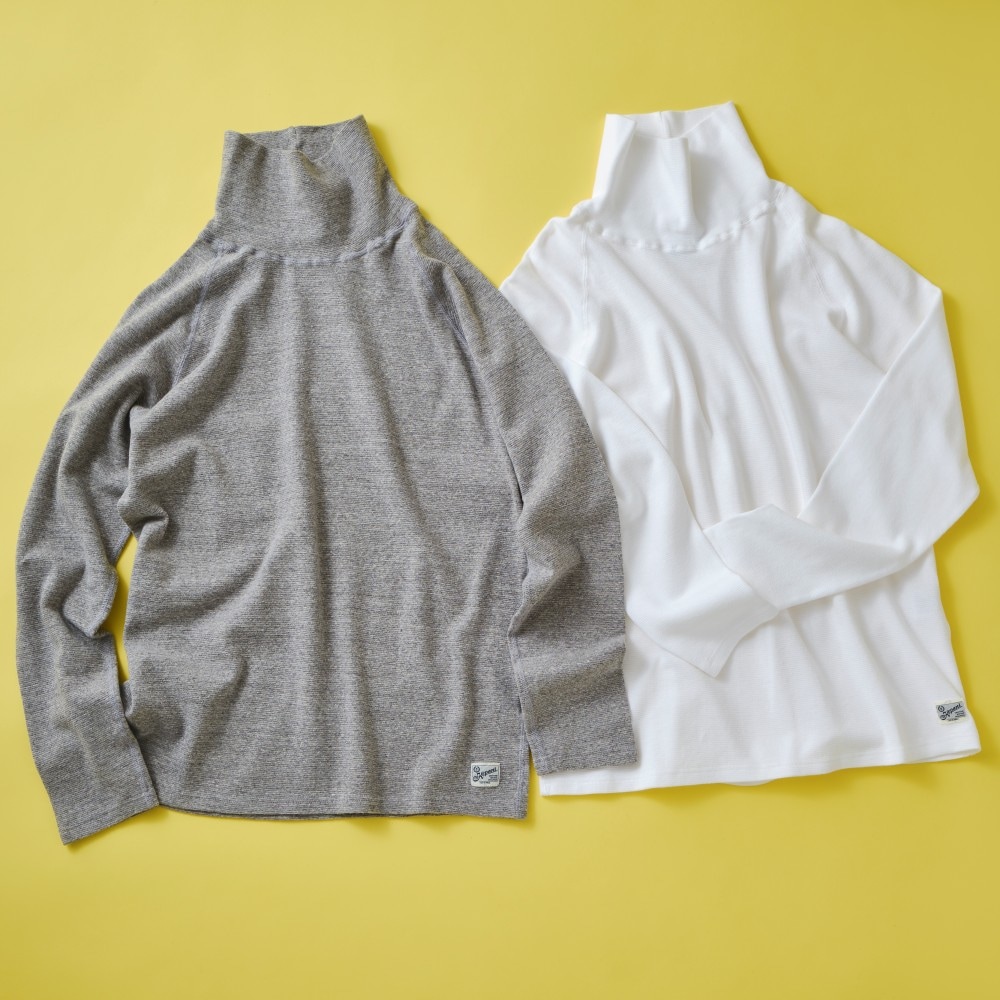 ＜Kepani＞柔らかコットン タートルネックカットソー【糸から完全Made in JAPAN】