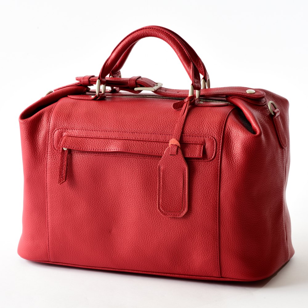 猪瀬 イタリアンレザーボストンバッグ【ゴルフ旅を彩る、唯一無二の赤】