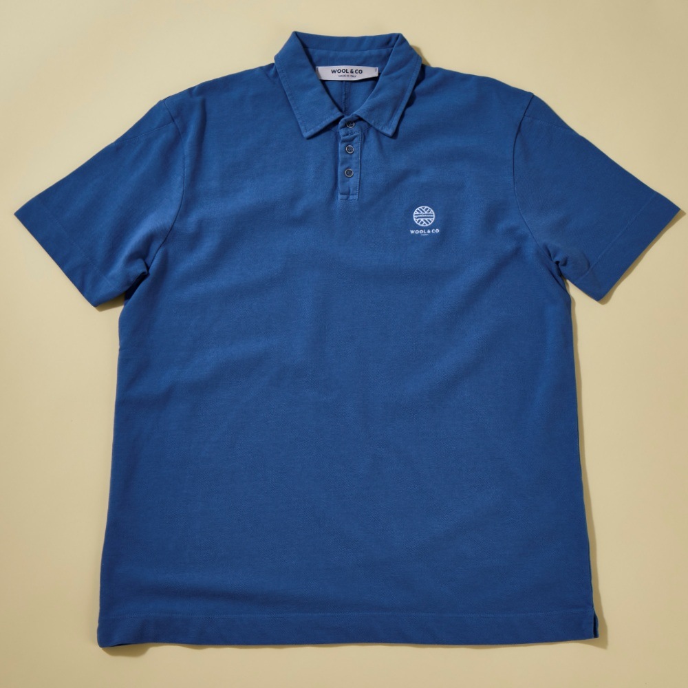 WOOL＆CO イタリア製コットン鹿の子ポロシャツ【グリーンでも街でも