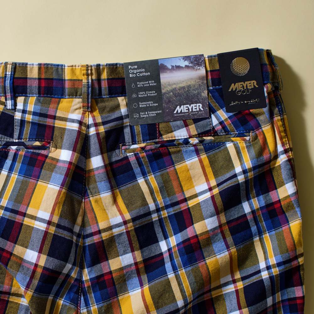 MEYER チェック柄ストレッチ ショートパンツ【ピュアオーガニック