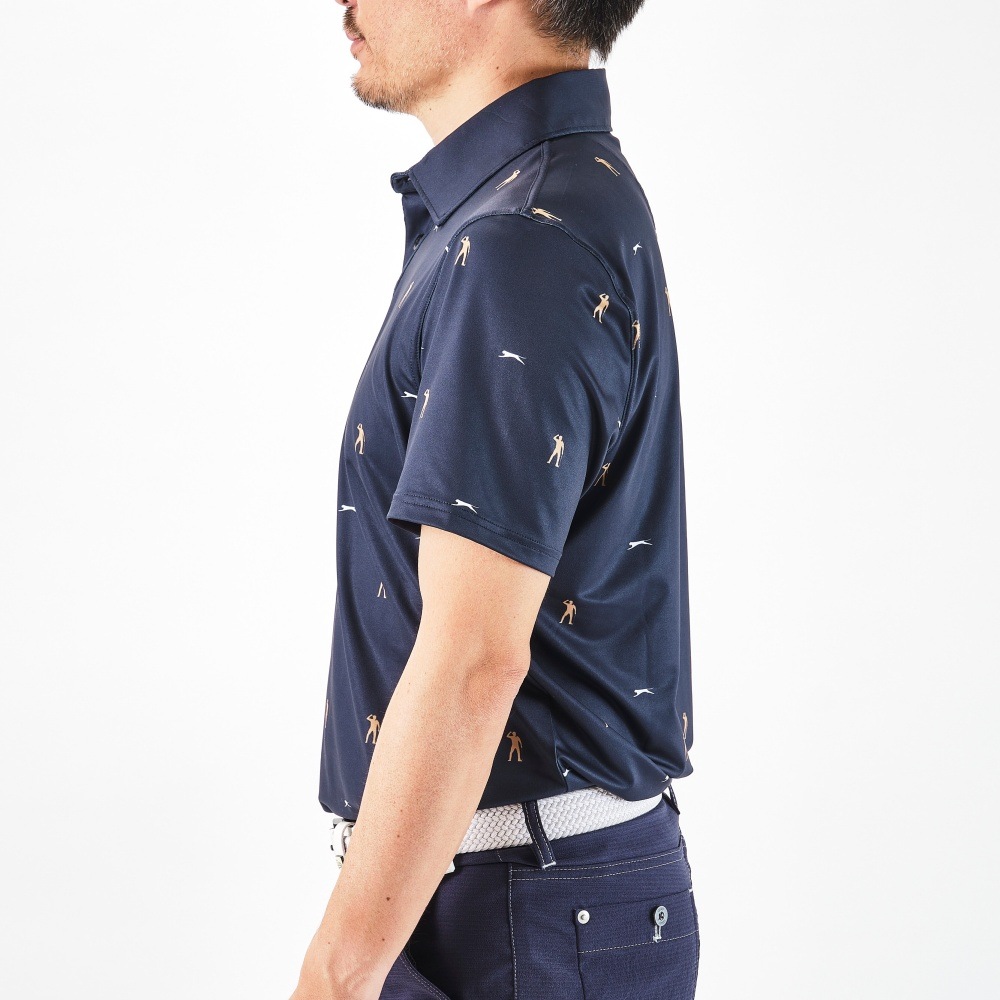 ゴルフ用品 SEVE BALLESTEROSポロシャツ SAVE 斜めアルファベットポロシャツ＆ シルエットロゴ