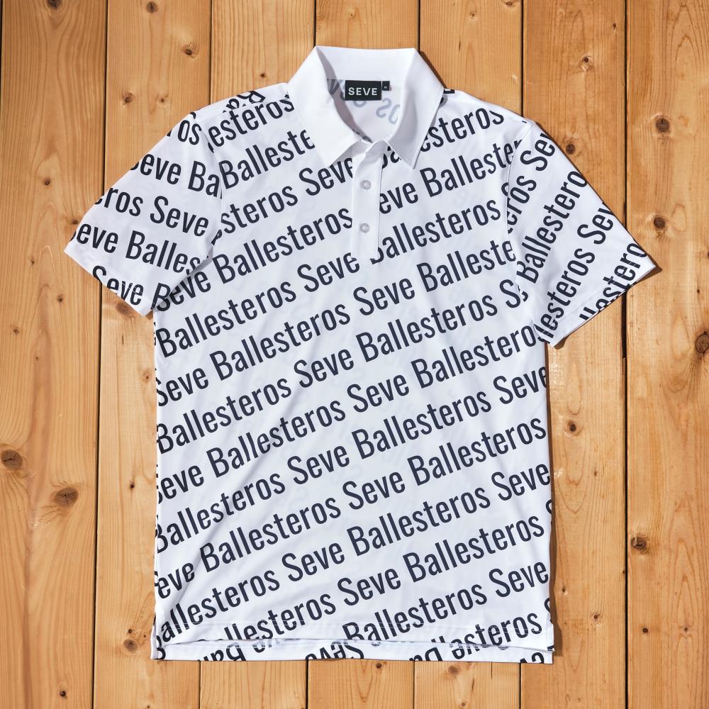 ゴルフ用品 SEVE BALLESTEROSポロシャツ SAVE 斜めアルファベットポロシャツ＆ シルエットロゴ