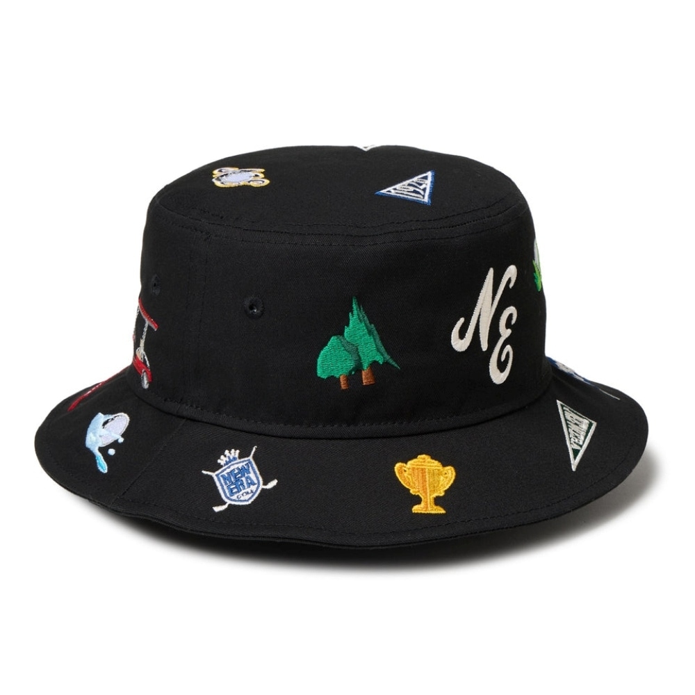 NEW ERA GOLF】 バケットハット01 ペナント＆エンブレム ALLOVER