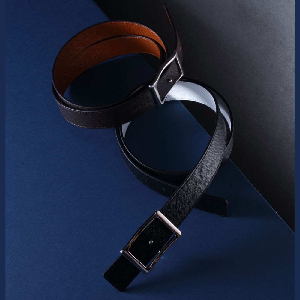 ANNAK 牛革リバーシブルベルト【バックルを付け替えて2色楽しむ