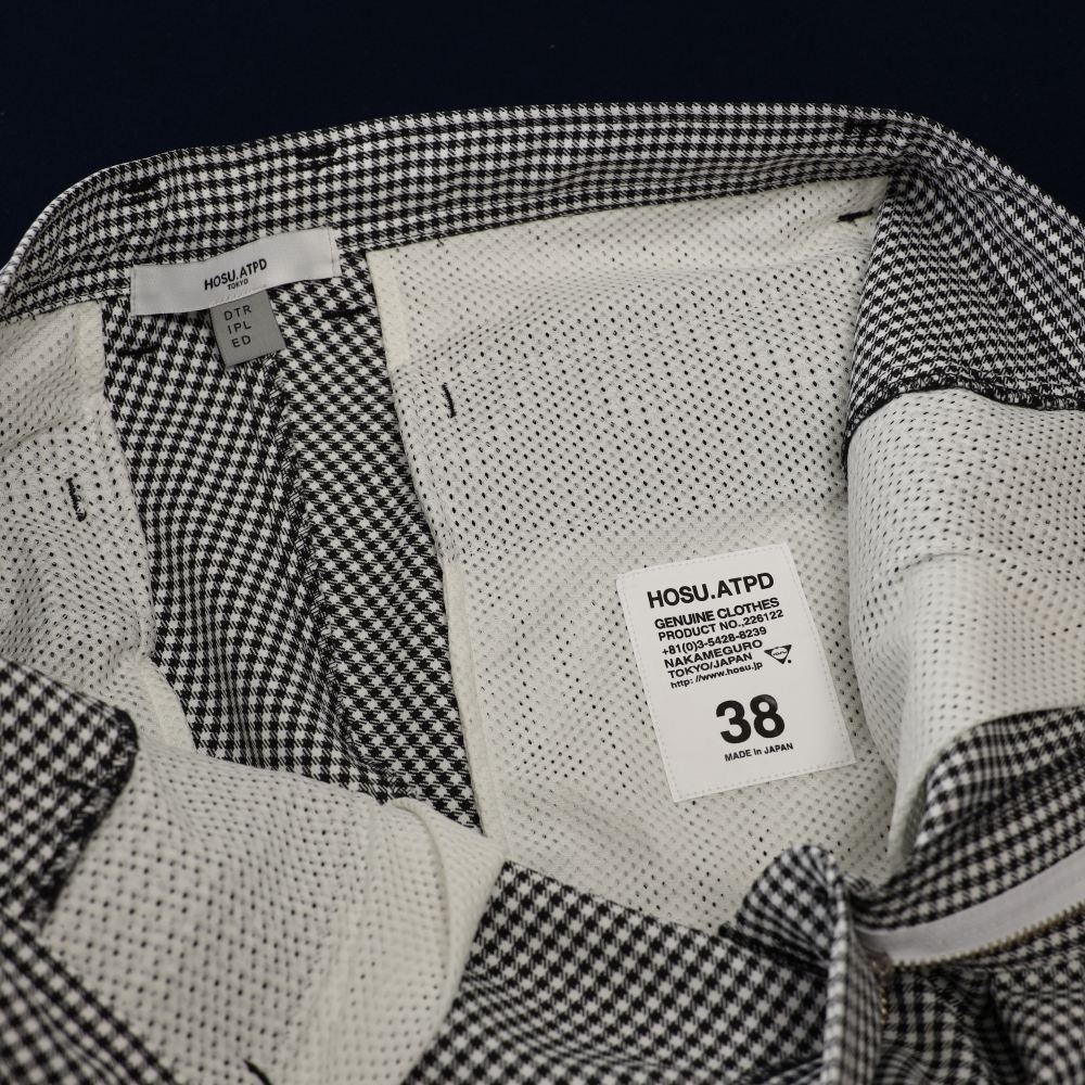 装いを1段階レベルアップ】HOSU 立体動体裁断 千鳥格子柄 パンツ