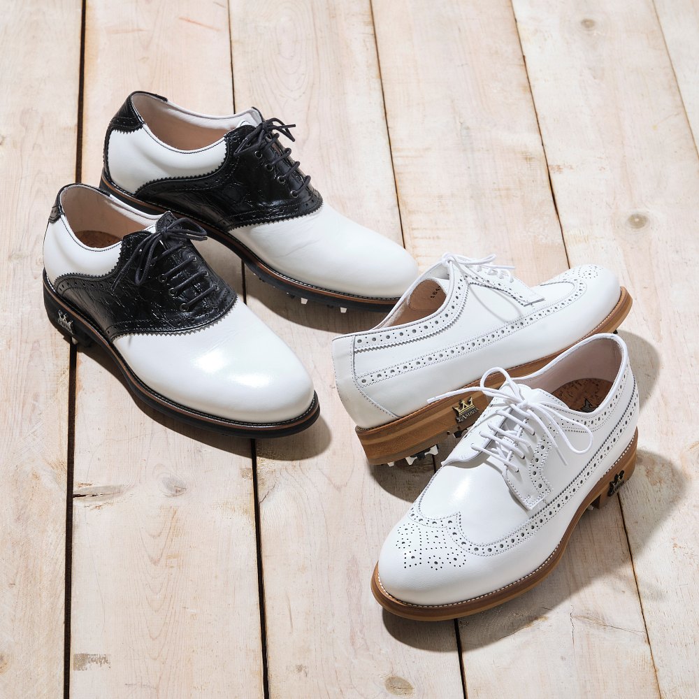 ラムダ LAMBDA　メンズ ゴルフシューズ EUR44（28.5㎝）ホワイト 驚くほど履き心地のいいクラシックシューズ】 LAMBDA（ラムダ