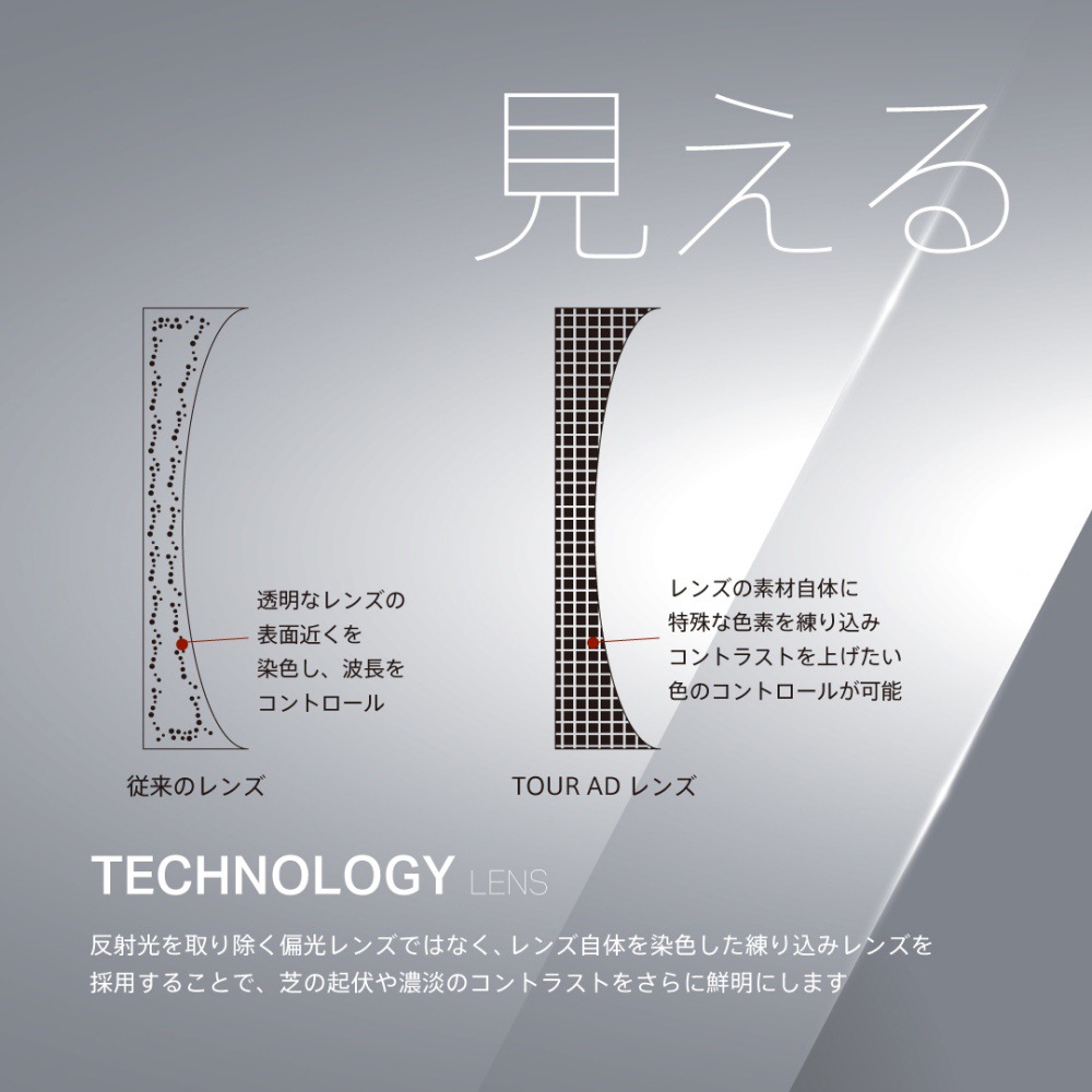 ゴルフ　サングラス　ツアーAD  オリジナル　サングラス TOURADオリジナルサングラス ホワイト – グラファイトデザイン