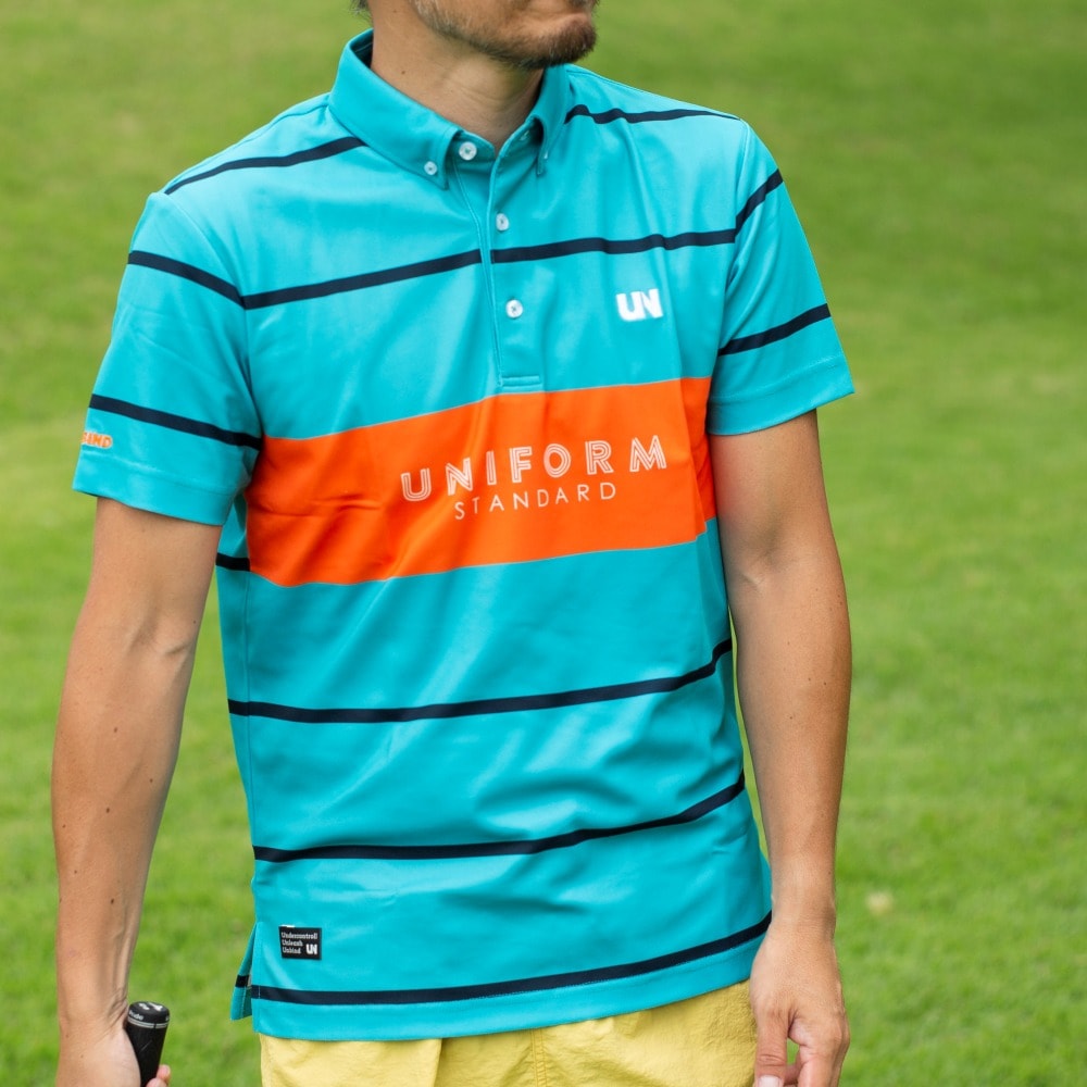 ＵＮＢＩＮＤ　ゴルフシャツ UNBIND】ボーダー ドライ ポロシャツ