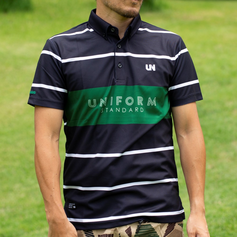 UNBIND】ボーダー ドライ ポロシャツ