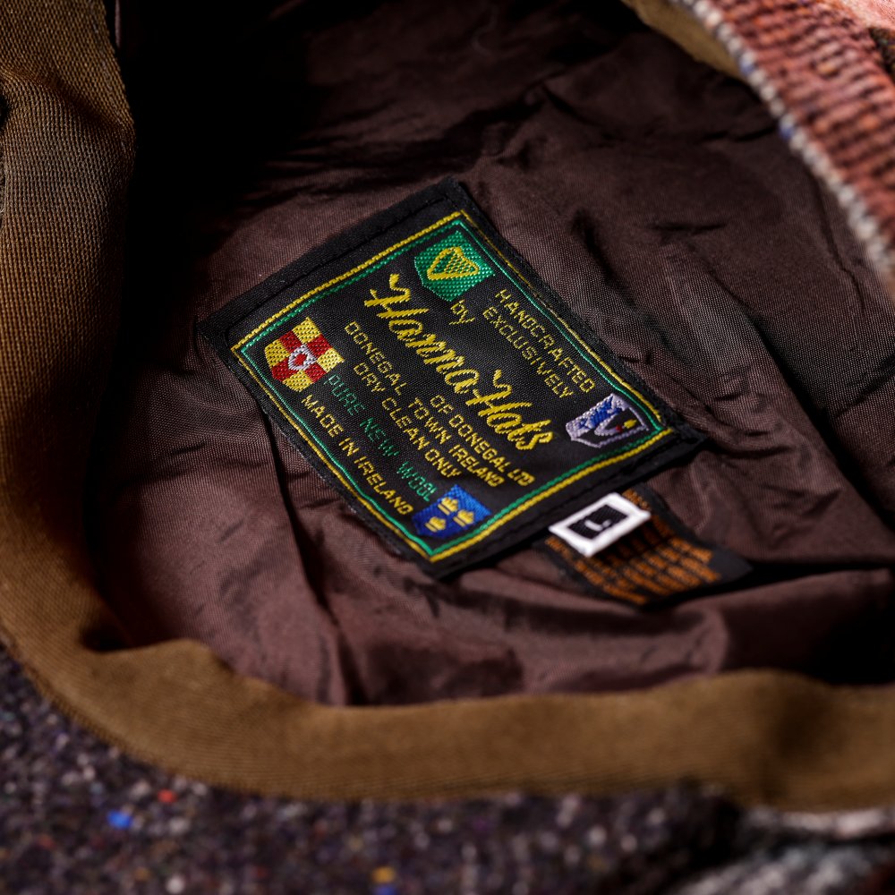 ハンナハット ウール100％ツイードキャップ＆パッチワークハンチング