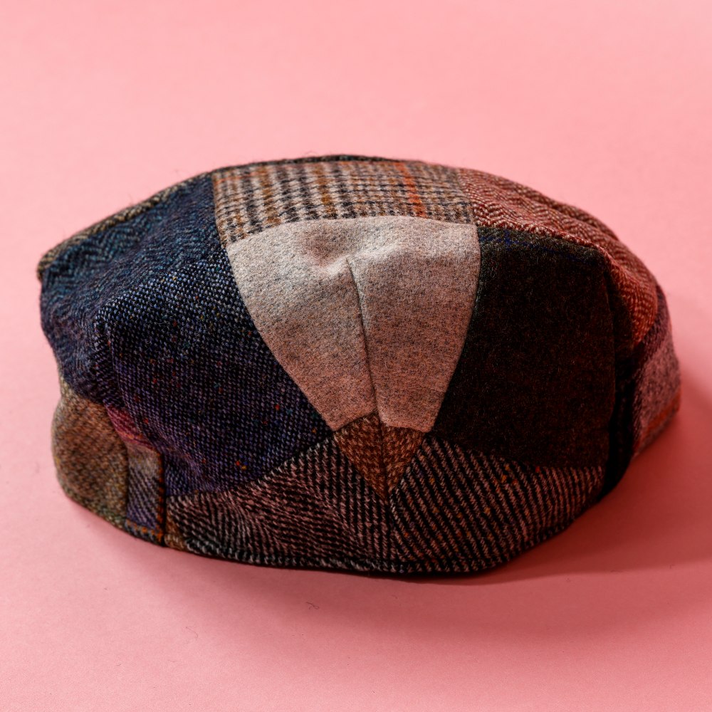 ハンナハット ウール100％ツイードキャップ＆パッチワークハンチング