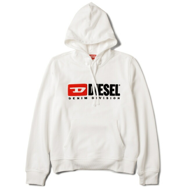 白シャツデニム財布バッグスニーカーにDIESELディーゼルパーカー DIESEL