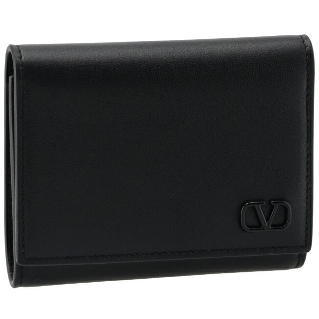 ヴァレンティノ ガラヴァーニ/VALENTINO GARAVANI 財布 メンズ TRIFOLD | MINI VLOGO SIGNATURE | VITELLO/MINI LACQUERED LOGO/PALLADIUM 三つ折り財布 NERO 2Y2P0U19-ZQU-0NO