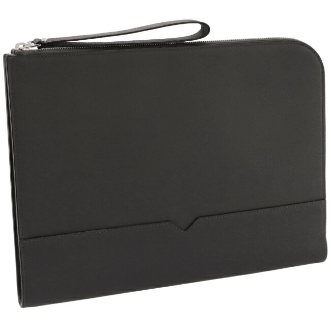 【SALE】ヴァレクストラ/VALEXTRA バッグ メンズ カーフスキン クラッチバッグ SMOKY LONDON GREY(ダークグレー) MBVL0085-028-00FL