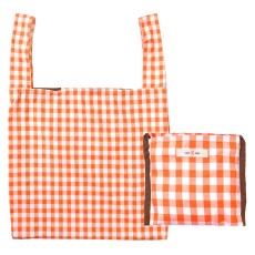 洗える＆たためるエコバッグ（【L】チェック×オレンジ）|レディース|Gran cr&#233;er