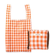 洗える＆たためるエコバッグ（【M】チェック×オレンジ）|レディース|Gran cr&#233;er